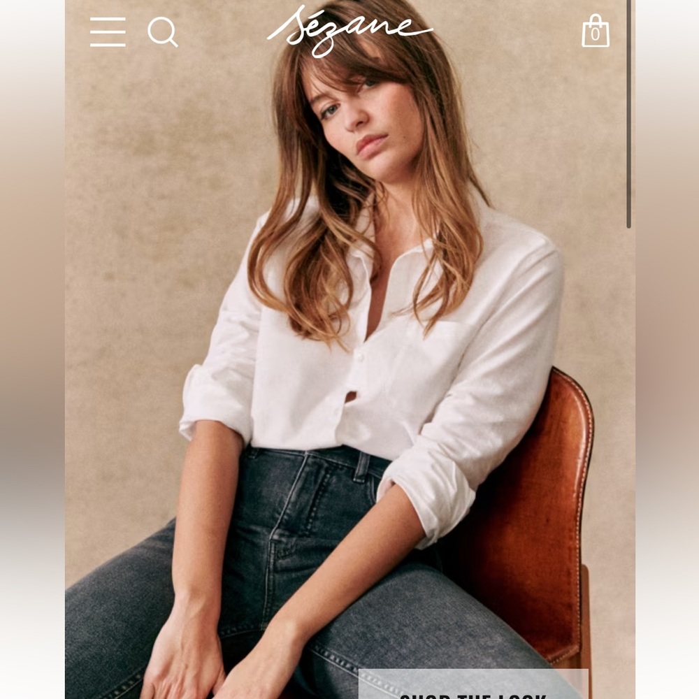 Sezane Tomboy Button Up - White